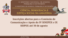 IV SINEPEX e IX SIEPEX abrem inscrições para Comissão de Comunicação e Apoio