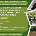 PPGEAA divulga edital para Mestrado e Doutorado em Estudos Antrópicos na Amazônia – Turmas 2026