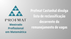 Profmat Castanhal divulga lista de reclassificação decorrente do remanejamento de vagas